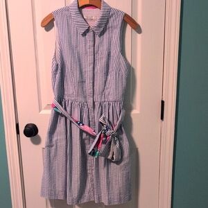 Women's Seersucker Vineyard Vines KY Derby Dress with Belt